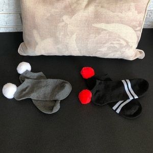 Two Pairs of Pompom Socks